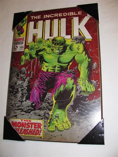 1 New Marvel Comics Wall Art Plaque Incredible Hulk 105 Cvr Avengers