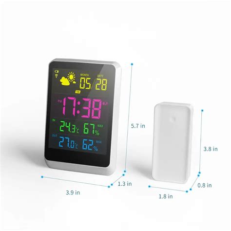 Large Display Digital Weather Station Clock Rf 433mhz Wireless Weather