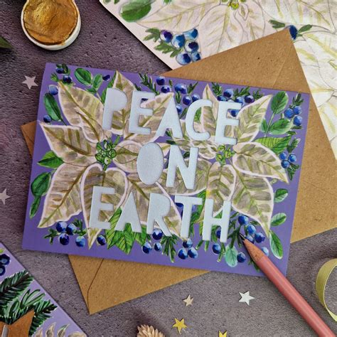 Peace On Earth Christmas Card Miss Bespoke Papercuts