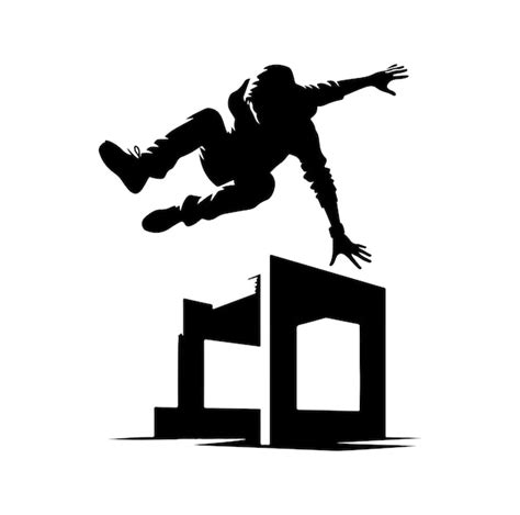 Premium Vector Parkour Silhouette Graphic Vector Illustration