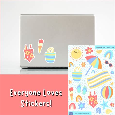 Summer Beach Fun Sticker Set Kiss Cut Stickers On Water Resistant