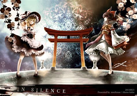 Blonde Hair Bow Brown Hair Choker Flowers Hakurei Reimu Hat Japanese Clothes