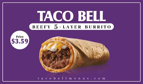 Taco Bell Beefy 5-Layer Burrito - Taco Bell Menus