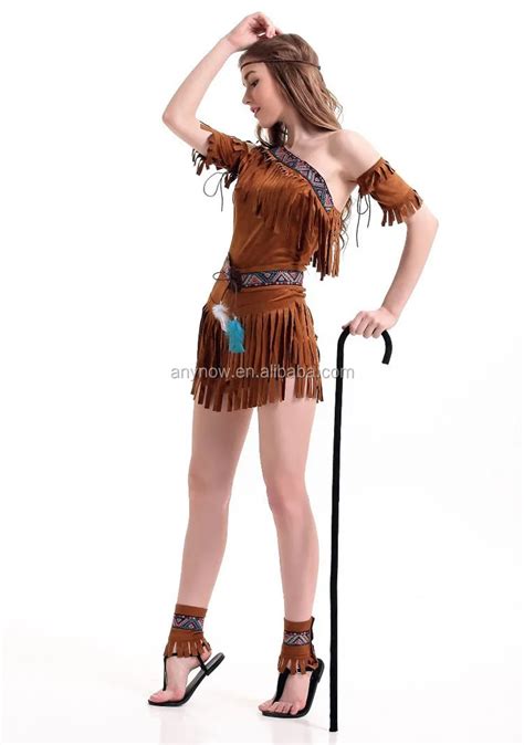 Halloween Women Sexy Tassels Savage Forest Hunters Indian Natives