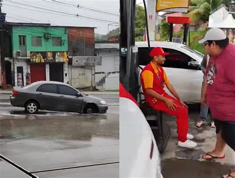 V Deo Pneu Se Solta De Carro Em Movimento Na Zona Sul De Manaus E