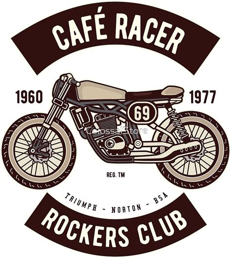 Retro Cafe Racer Rockers Club Custom Motorcycle By Colossalstore