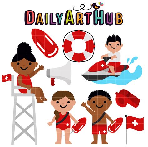 Lifeguard Duty Clip Art Set Daily Art Hub Graphics Alphabets And Svg
