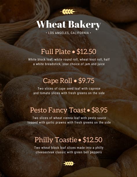 Free And Customizable Delectable Bakery Menu Templates Canva