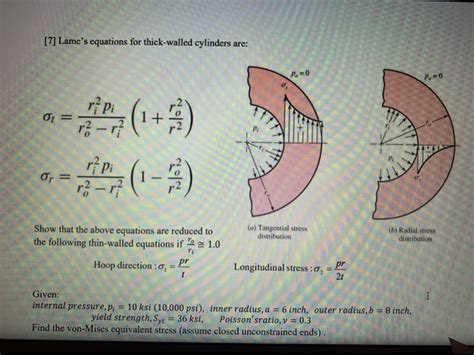 Solved [7] Lame S Equations For Thick Walled Cylinders Are