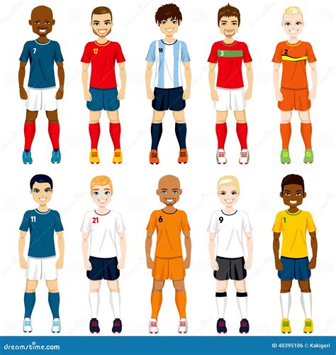 National Team Soccer Players Stock Vector - Illustration of players