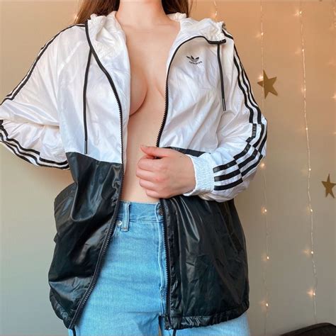 Adidas Wind Breaker Black And White Free Depop Nike Running