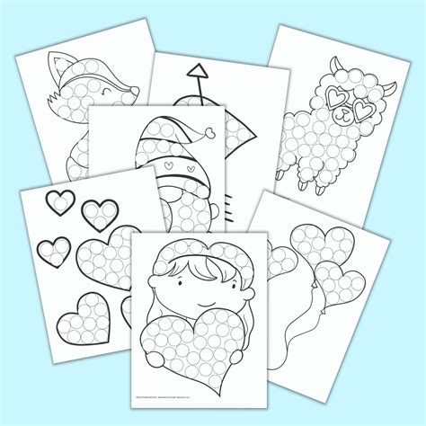 Free Printable Valentine S Day Do A Dot Marker Coloring Pages The