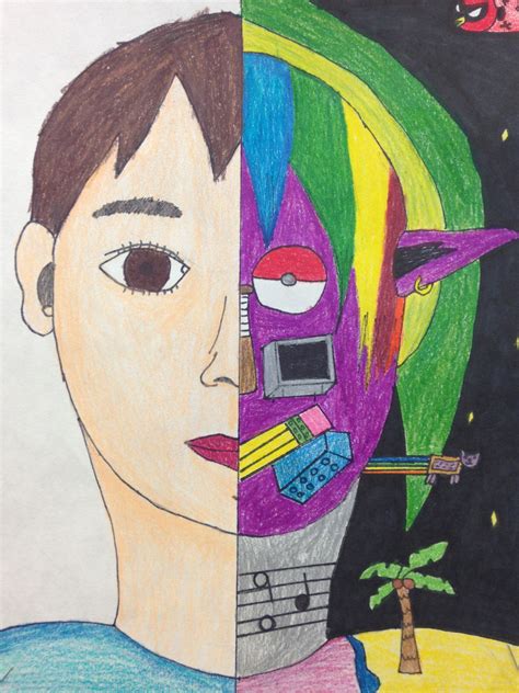 7th Grade Art Seventh Grade Self Portrait Art Middle School Art