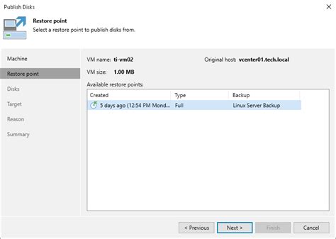 Step Select Restore Point User Guide For Vmware Vsphere