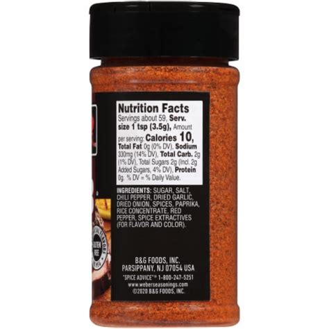 Weber® Kc Bbq Rub 7 25 Oz Fry’s Food Stores