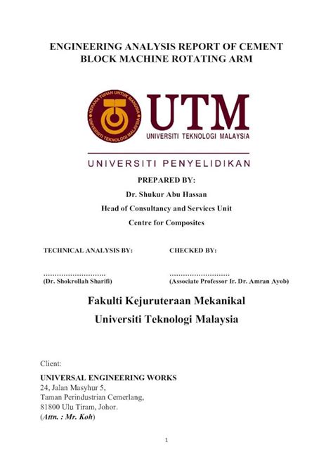 Pdf Fakulti Kejuruteraan Mekanikal Universiti Teknologi Mech Utm My