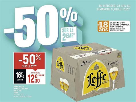 Promo Bière Belge D abbaye Blonde 6 6 Vol Leffe chez Spar iCatalogue fr