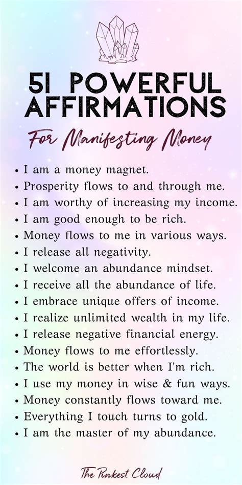 51 Money Affirmations To Manifest Prosperity Wealth And Abundance