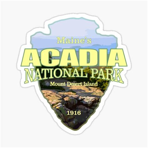 Acadia National Park Arrowhead Sticker By Curranmorgan Redbubble