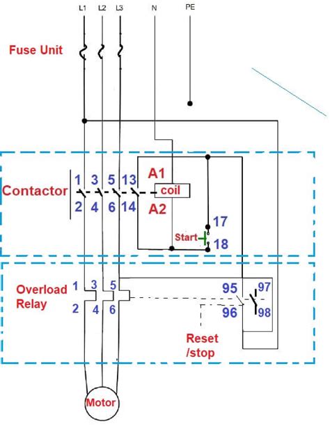 Single Phase Dol Starter Power Diagram Oil And Gas Electrica