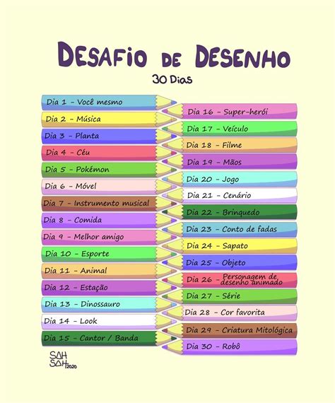 Desafio De Desenho Dias Desafio De Desenho Desafio De Dias De