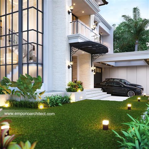 Desain Tampak Detail Depan Rumah Klasik Modern Lantai Ibu Nmi Di Alam