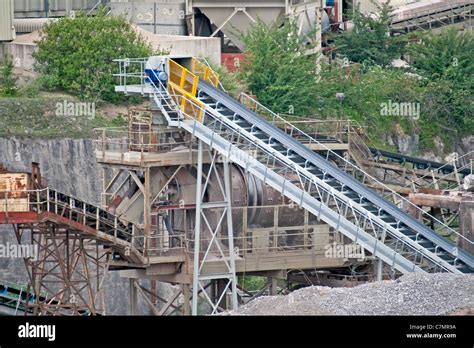 Conveyor Belt In A Large Quarry Ready To Transport Stone Stock Photo