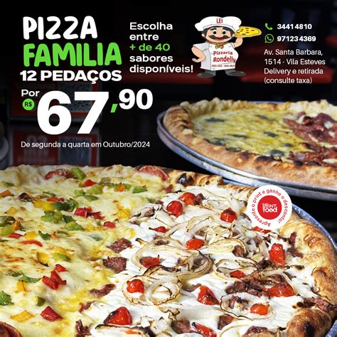 Pizza De 12 Pedaços - Pizza família 12 pedaços - PrintFOOD