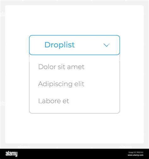Activated Droplist Ui Element Template Stock Vector Image Art Alamy