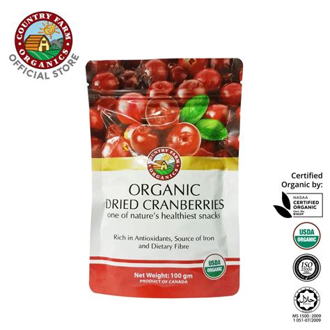 Country Farm Organics Organic Dried Cranberries 100g Shopee Malaysia