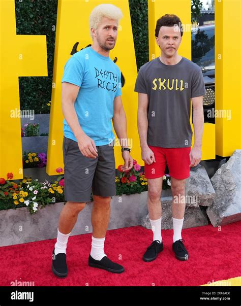 Los Angeles Usa 30th Apr 2024 L R Ryan Gosling And Mikey Day Dressed As Beavis And