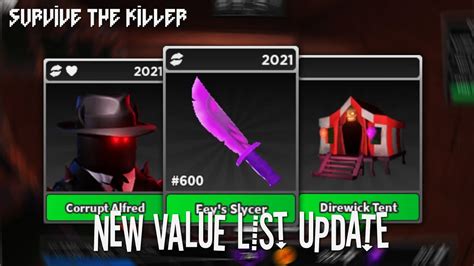 CORRUPT ALFRED DROPPED New Value List Update Survive The Killer