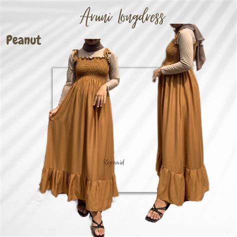 Jual Aruni Longdress Dress Kerut Shopee Indonesia