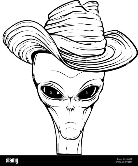 Vector Outline Alien Head Vector Illustration Design Stock Vector Image