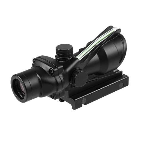 Hunting Rifle Scope Acog 4x32 Optics Sight Tactical Reticle Real Red