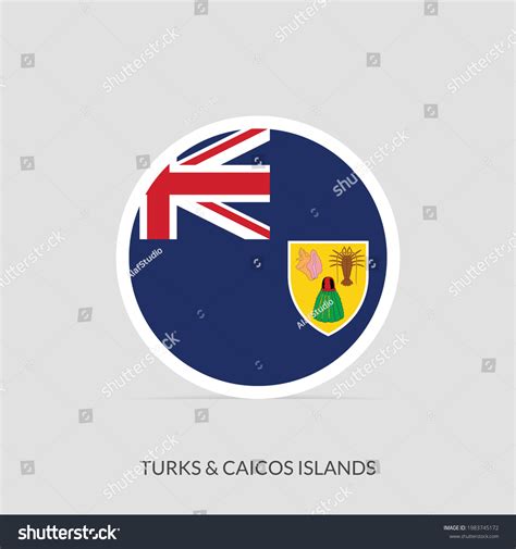 Turks Caicos Islands Round Flag Icon Stock Vector (Royalty Free ...