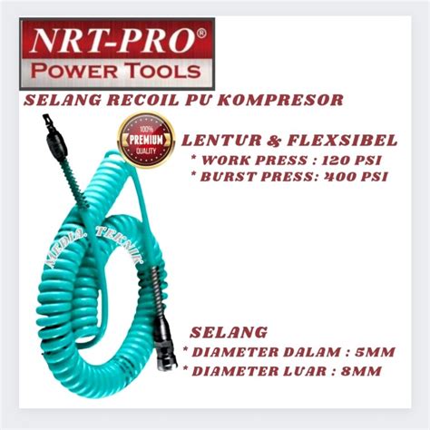 Jual M Selang Recoil Pu Selang Spiral Angin Kompresor Meter Nrt Pro