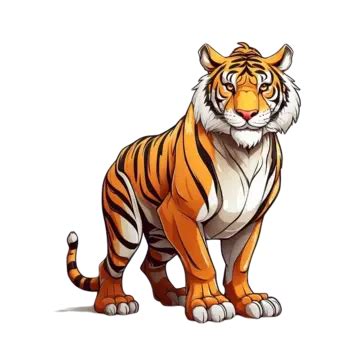 Vector Illustration Of A Tiger Isolated On White Background Cartoon