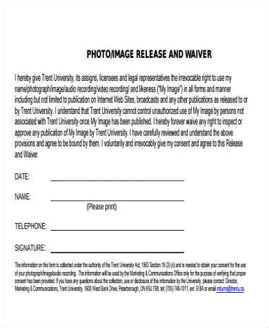 Free Sample Waiver Release Forms In Pdf Ms Word