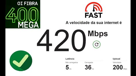 Speedtest E Fast 400mb Oi Fibra Youtube