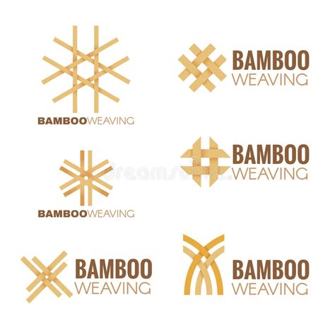 The Bamboo Weaving Logo Vector Set Design Stock Illustration Love