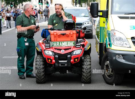 London Ambulance Service Paramedic 4wd Bike Providing Medical Cover At