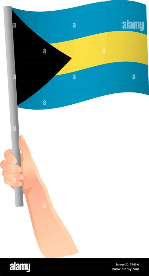 Bahamas Flag In Hand Patriotic Background National Flag Of Bahamas