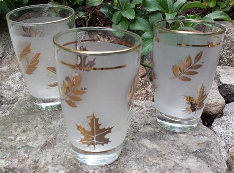 Vintage Frosted Drinking Glasses Set Of 3 By Northernvintagefinds