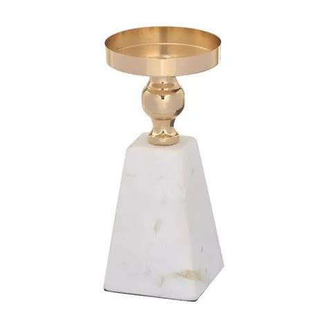 Candelabro Decorativo Dourado Branco 18 5x8 5x8 5cm Mabruk