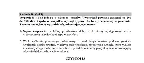 Matura Angielski Rozszerzony List Artyku Rozprawka Przyk Ady