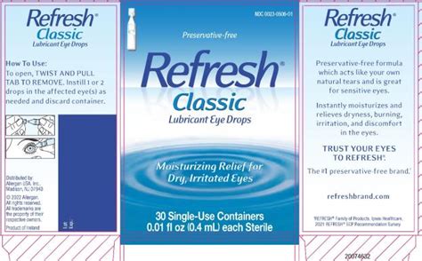 Dailymed Refresh Classic Polyvinyl Alcohol Povidone Solution Drops