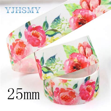 Yjhsmy G 18522 239 10 Yards 25 Mm Flower Ribbons Thermal Transfer