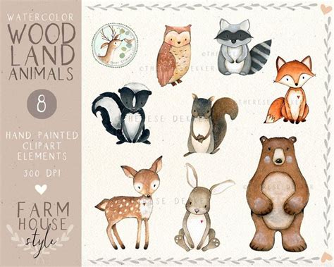 Woodland Animals Clipart Watercolor Woodlands Clipart - Etsy | Zorro en acuarela, Animales del ...