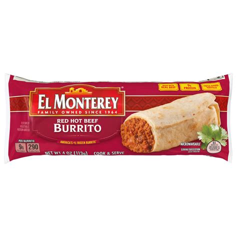 Save On El Monterey Red Hot Beef Burrito Frozen Order Online Delivery MARTIN S